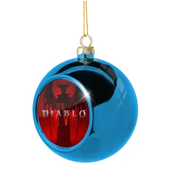 Diablo iv, Blue Christmas tree ball ornament 8cm