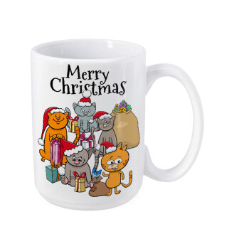 Merry Christmas Cats, Κούπα Mega, κεραμική, 450ml