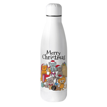 Merry Christmas Cats, Metal mug thermos (Stainless steel), 500ml