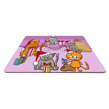 Merry Christmas Cats, Mousepad ορθογώνιο 27x19cm