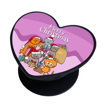 Merry Christmas Cats, Phone Holders Stand  καρδιά Μαύρο Βάση Στήριξης Κινητού στο Χέρι