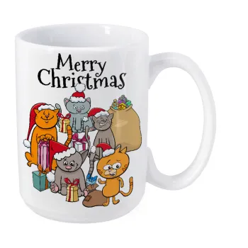 Merry Christmas Cats, Κούπα Mega, κεραμική, 450ml