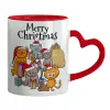 Mug heart red handle, ceramic, 330ml