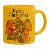 Ceramic coffee mug yellow, 330ml
