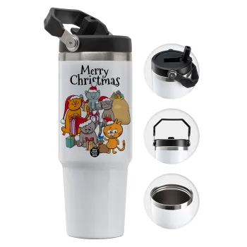 Merry Christmas Cats, Θερμός Ανοξείδωτο 30oz με χερούλι