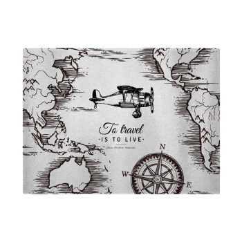 To travel is to live, Επιφάνεια κοπής γυάλινη (38x28cm)