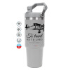 ΓΚΡΙ χρώματος Θερμός Ανοξείδωτο 890ml (30oz) με χερούλι