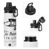 Metal water bottle with safety cap, aluminum 850ml