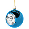 Blue Christmas tree ball ornament 8cm