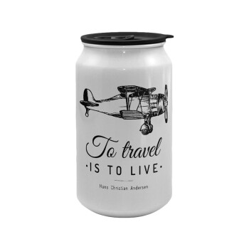 To travel is to live, Κούπα ταξιδιού μεταλλική με καπάκι (tin-can) 500ml