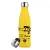 Yellow Stainless Steel Metallic Thermos, double-walled, 500ml
