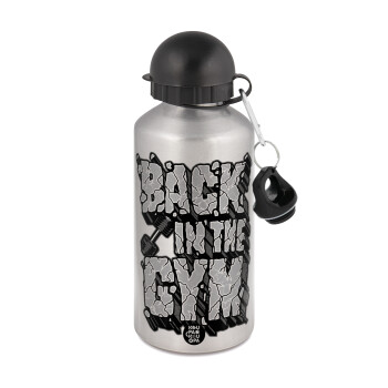 Back in the GYM, Metallic water jug, Silver, aluminum 500ml