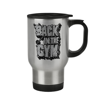 Back in the GYM, Stainless steel travel mug with lid, double wall 450ml