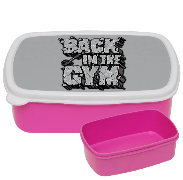 Back in the GYM — ΡΟΖ παιδικό δοχείο φαγητού (lunchbox) πλαστικό (BPA-FREE) Lunch Βox M18 x Π13 x Υ6cm