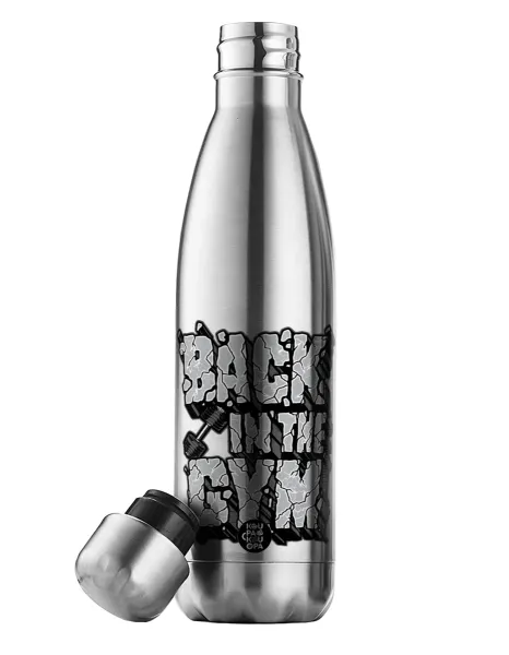 Back in the GYM — Μεταλλικό παγούρι θερμός Inox (Stainless steel), διπλού τοιχώματος, 500ml