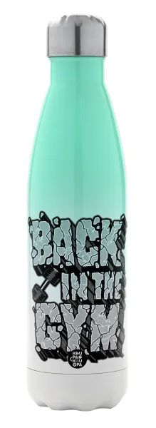 Back in the GYM — Metal mug thermos Green/White (Stainless steel), double wall, 500ml