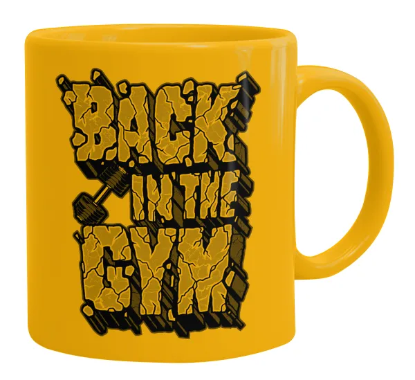 Back in the GYM — Κούπα, κεραμική κίτρινη, 330ml