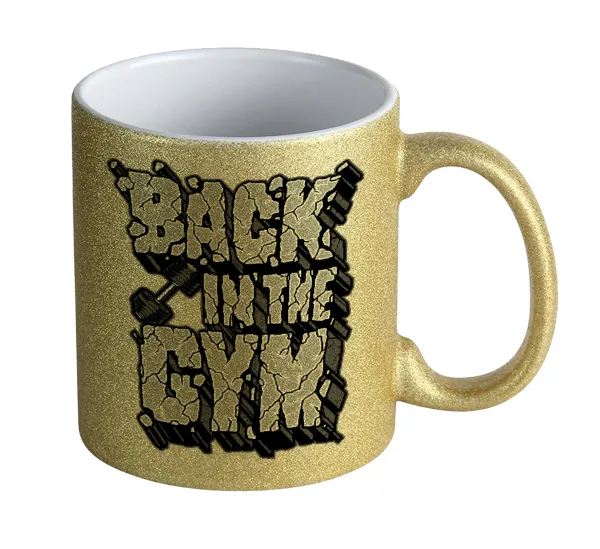 Back in the GYM — Κούπα Χρυσή Glitter που γυαλίζει, κεραμική, 330ml