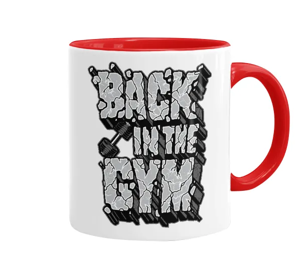 Back in the GYM — Κούπα χρωματιστή κόκκινη, κεραμική, 330ml