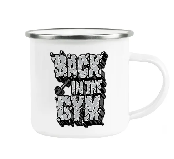 Back in the GYM — Metallic enamel cup white 360ml