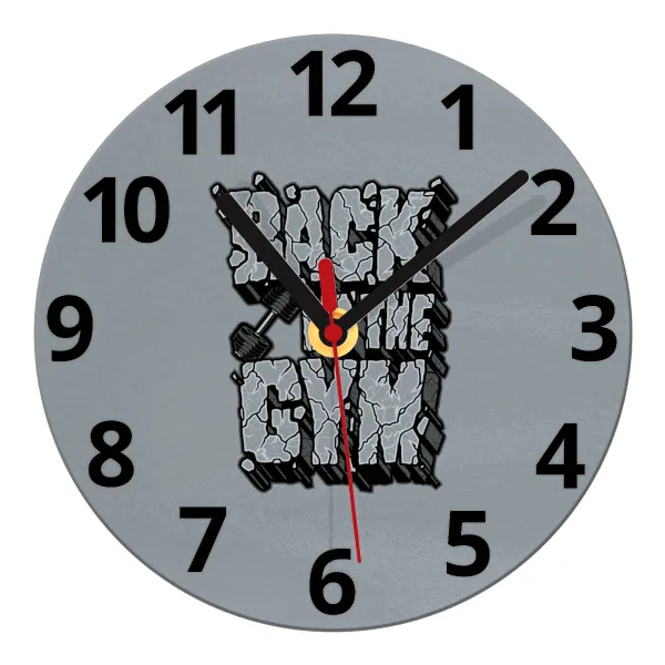 Back in the GYM — Glass wall clock (20cm)