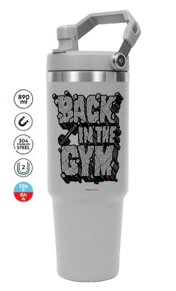 Back in the GYM — GREY Travel Tumbler with Handle 890ml