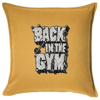 Back in the GYM, Sofa cushion YELLOW 50x50cm includes filling