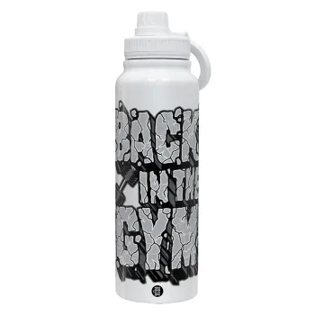 Back in the GYM, Θερμός 1L Ανοξείδωτο με Βάση Κινητού & Διπλά Τοιχώματα
