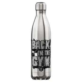 Back in the GYM, Μεταλλικό παγούρι θερμός Inox (Stainless steel), διπλού τοιχώματος, 750ml