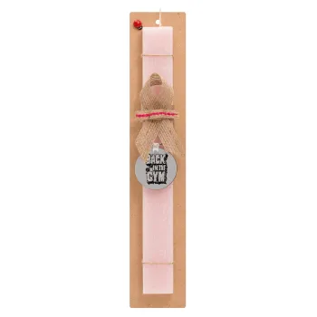 Back in the GYM, Easter Set, wooden keychain & scented flat Easter candle (30cm) (PINK)