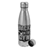 Metallic water bottle, stainless steel, 750ml