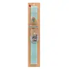 Easter Set, wooden keychain & aromatic flat Easter candle (30cm) (TURQUOISE)