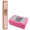 Easter Set, children's snack container PINK & scented flat Easter candle (30cm) (PINK)