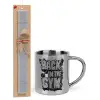 Easter Set, metallic thermal cup (300ml) & Easter aromatic flat candle (30cm) (GRAY)