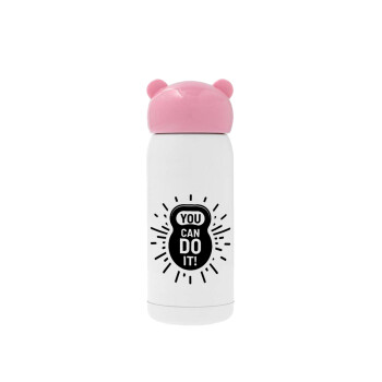 You can do it, Pink stainless steel thermal flask, 320ml
