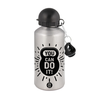 You can do it, Metallic water jug, Silver, aluminum 500ml
