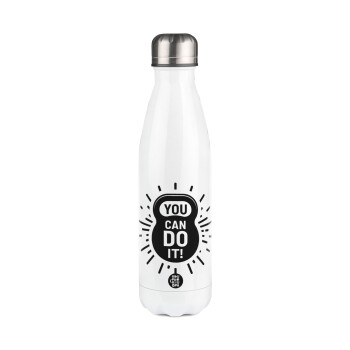 You can do it, Metal mug thermos White (Stainless steel), double wall, 500ml