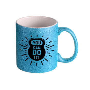 You can do it, Κούπα Σιέλ Glitter που γυαλίζει, κεραμική, 330ml