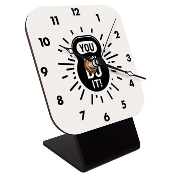 You can do it, Quartz Wooden table clock with hands (10cm)
