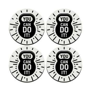 You can do it, ΣΕΤ 4 Σουβέρ ξύλινα στρογγυλά (9cm)