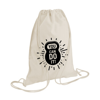 You can do it, Τσάντα πλάτης πουγκί GYMBAG natural (28x40cm)