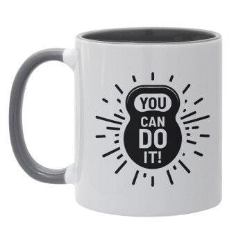 You can do it, Mug colored grey, ceramic, 330ml