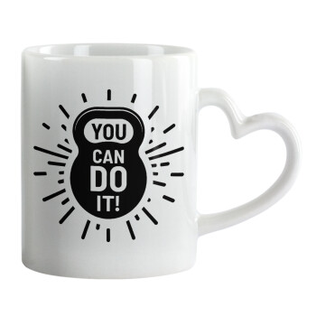 You can do it, Mug heart handle, ceramic, 330ml
