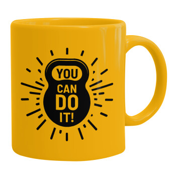 You can do it, Ceramic coffee mug yellow, 330ml (1pcs)