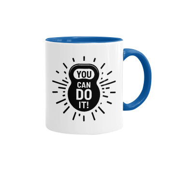 You can do it, Mug colored blue, ceramic, 330ml