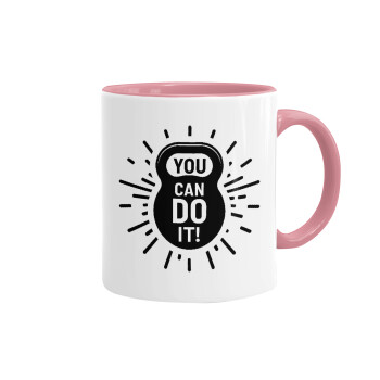 You can do it, Mug colored pink, ceramic, 330ml