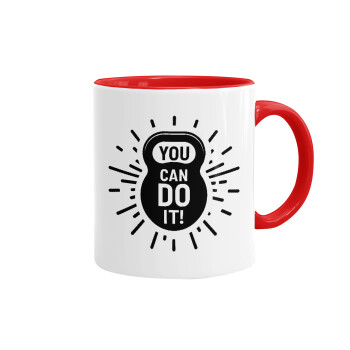 You can do it, Mug colored red, ceramic, 330ml