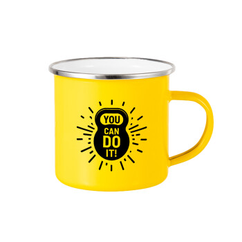 You can do it, Yellow Enamel Metallic Cup 360ml