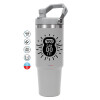 ΓΚΡΙ χρώματος Θερμός Ανοξείδωτο 890ml (30oz) με χερούλι