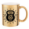 Mug ceramic, gold mirror, 330ml